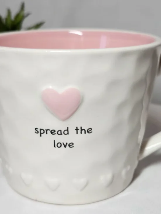 Made In England Harvest Green Studio "Spread the Love" Stonewear Coffee Mug - Picture 5 of 8